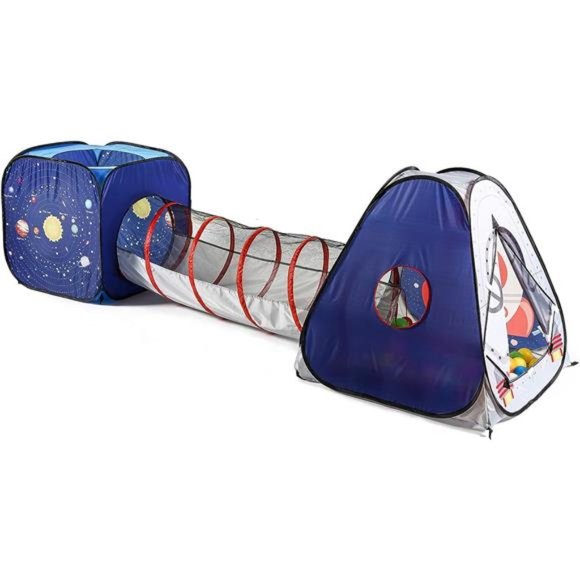 3pc Space Astronaut Pop Up Play Tents with Tunnels for Kids, Boys, Girls, Babies - Picture 4 of 7